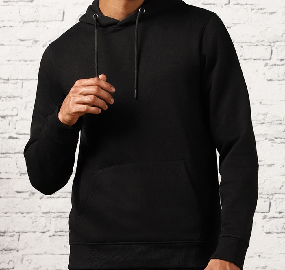 Hooded Ribbed Hem Pullover
