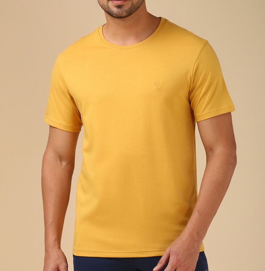 Van Heusen Men Cotton Crew Neck Regular Fit Short Sleeves Soft Breathable Lounge Tshirt